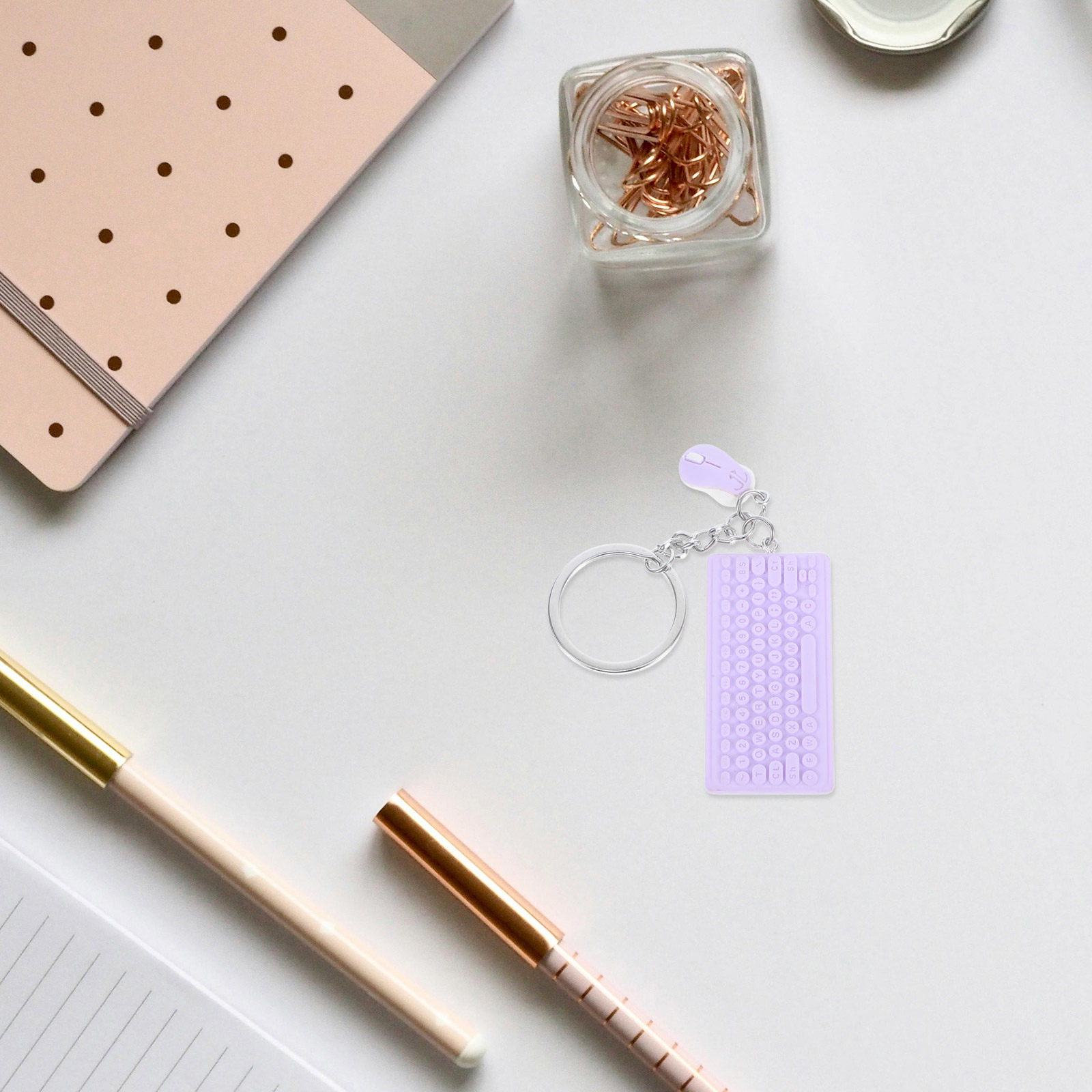 Tech Accessories Key - Mini Keyboard and Mouse Keychain Cute
