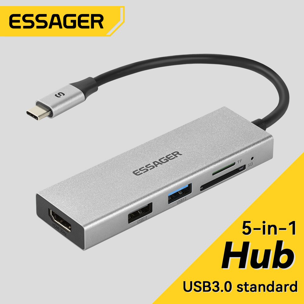 Type C Multiport Adapter - Essager 5 in 1 USB C