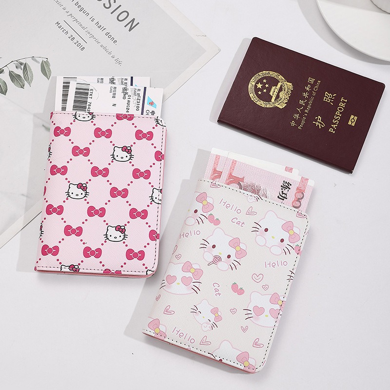 Tech Accessories For Travel - Hello Kitty Women Passport Cover PU