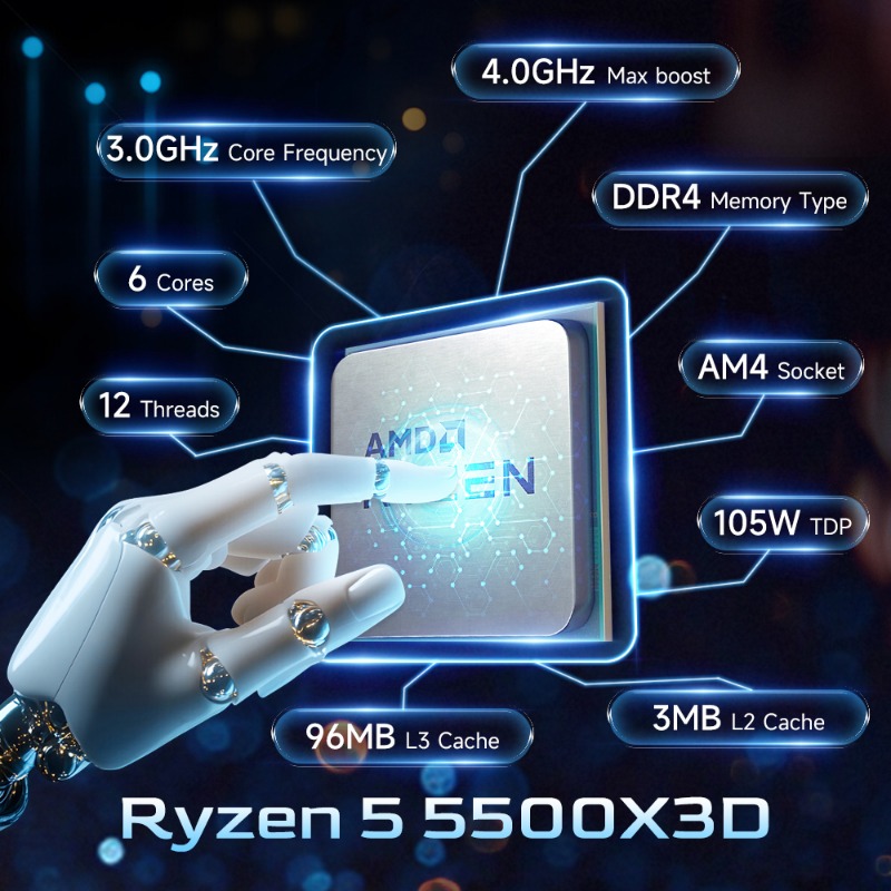 AMD Ryzen 5 5500X3D Gaming CPU - огляд і ціна Amd Cpu Ryzen 5