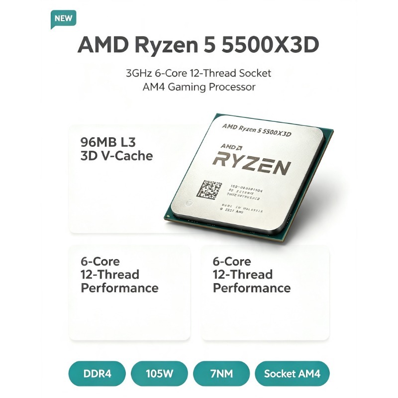 AMD Ryzen 5 5500X3D Gaming CPU - огляд і ціна Amd Cpu Ryzen 5