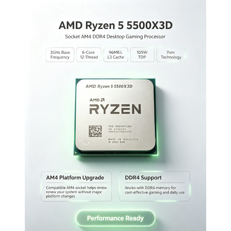 AMD Ryzen 5 5500X3D Gaming CPU - огляд і ціна Amd Cpu Ryzen 5