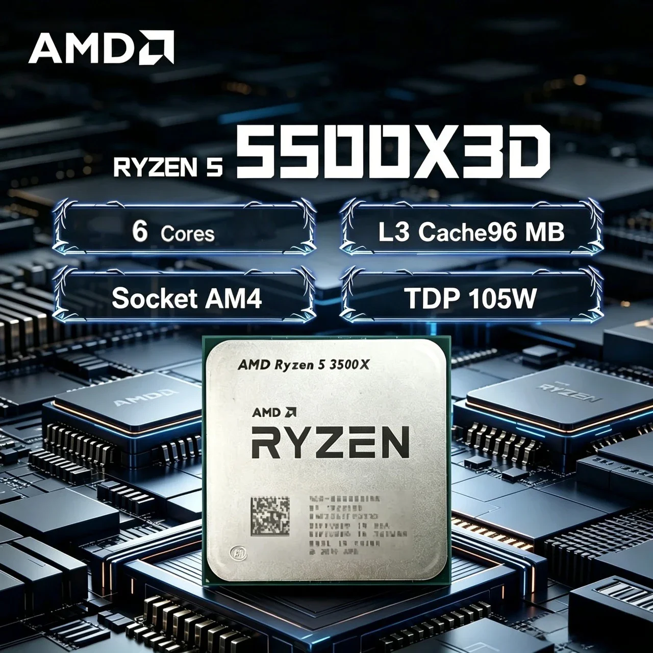 AMD Ryzen 5 5500X3D R5 5500X3D - огляд і ціна Amd Cpu Ryzen 5