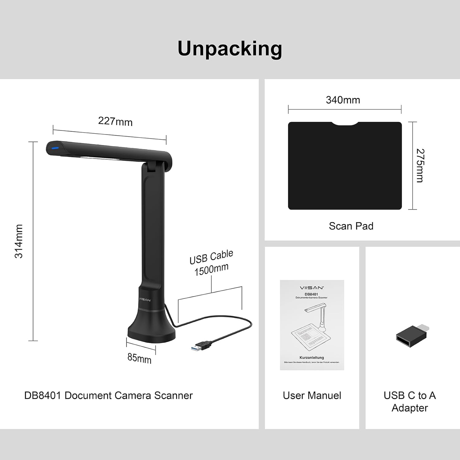 VIISAN DB8401 16MP Document Ca - огляд і ціна Document Scanner Portable