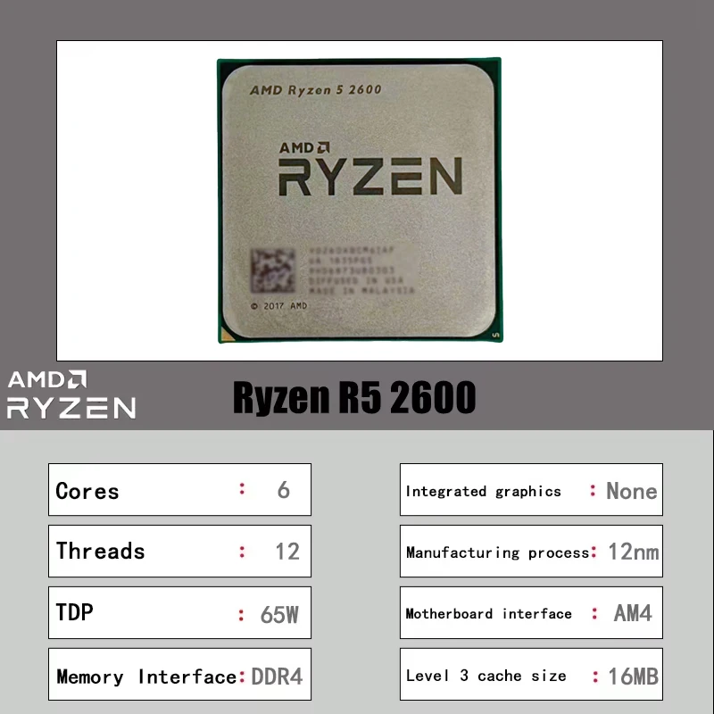 AMD Ryzen 5 2600 Tray CPU 6 Co - огляд і ціна Amd Cpu Ryzen 5